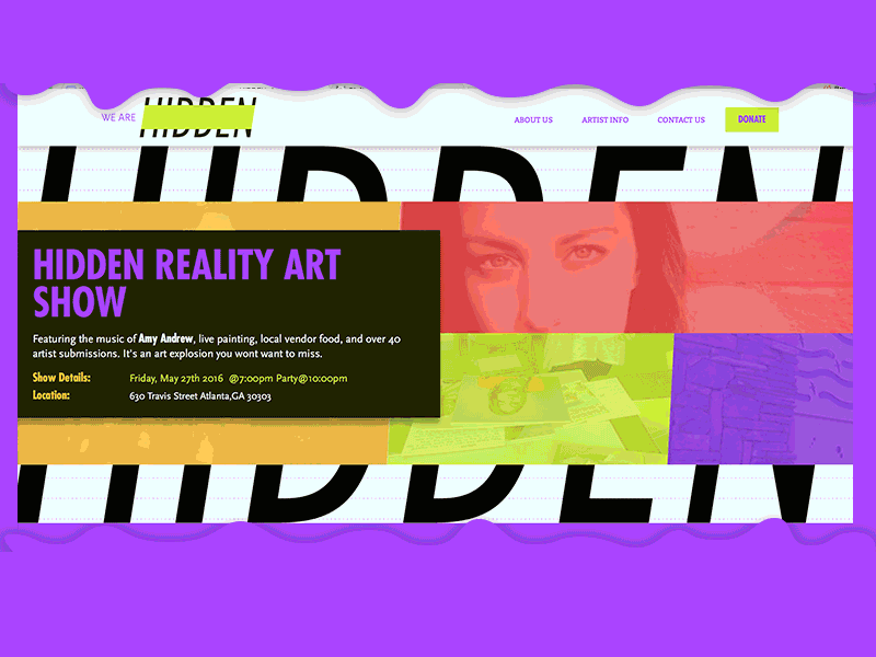 HIDDEN: Web tour art charity startup ui ux visual design web web design