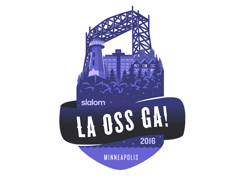 La Oss Ga Logo Process bridge buildings city city logo illustration line logo process timelapse