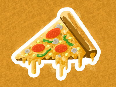 Stuffed Crust FTW! illustration pizza playoff sticker stickermule stuffed crust texture yum
