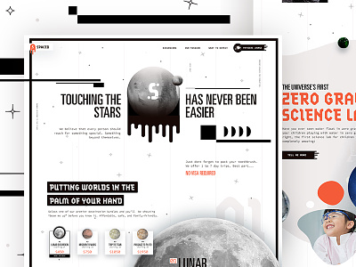 Spaced Revision homepage outerspace space travel ui ux visual design web web design