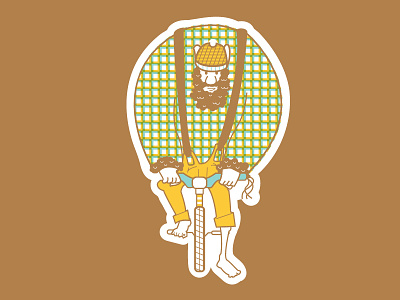 Woodland Stickers: Paul Bunyan bicycle character folklore illustration paul bunyan sticker the north