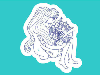 Creative Safety character creativity dribbble illustration playoff sticker stickermule woman