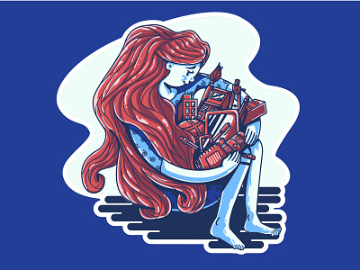 One Big Hug creative creativity design dribbble illustration playoff sticker stickermule woman