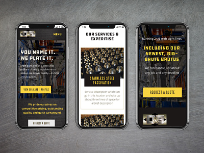 D&B Homepage: Mobile brushed metal digital digital brand homepage interaction design metal mobile responsive ui ux visual design web