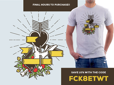 Final Hours to Purchase shirt! art cottonbureau design flash art hand heart illustration line silkscreen tattoo tshirt