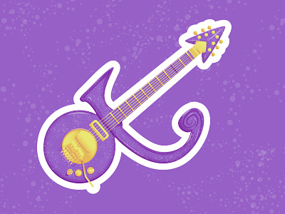 Purple Sound: Available design guitar illustration music prince purple sticker sticker game