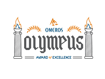 Omeros Olympus lockup award brand corporate design greek identity logo