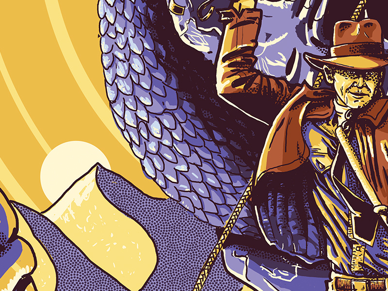 Poster Detail: Dunes screenprint dunes scales snake indiana jones illustration poster