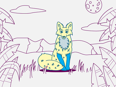 Fox Character animal character design fox illustration landscape line