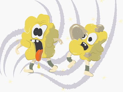 Popcorn Zombies character halloween illustration popcorn snacks zombie