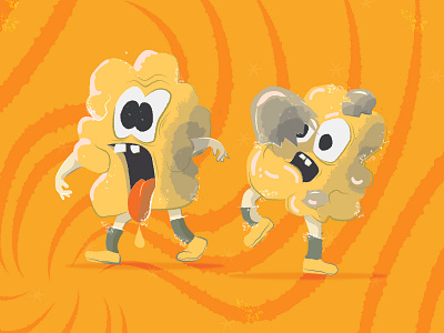 Popcorn Zombies V2 character halloween illustration monster popcorn snack zombie snacks treats zombie zombies