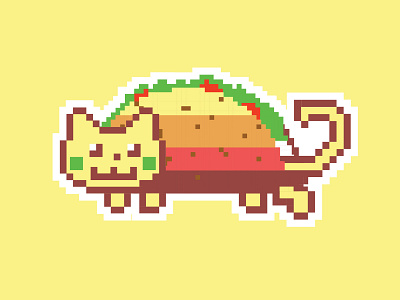 Taco Cat: New Sticker bitmap cat cate fun illustration sticker stickers taco vector