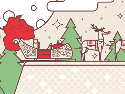 Christmas Card 2018 card christmas card illustration illustration agency print reindeer santa santas got a brand new bag sleigh vector xmas xmas card