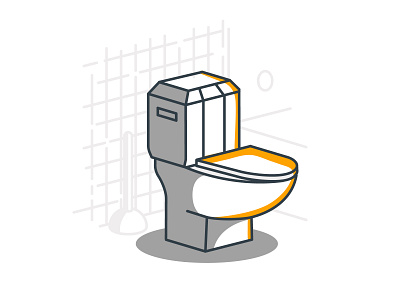Spot Illustration: Toilet illustration plumbing spot illustration toilet web web 2.0 web design