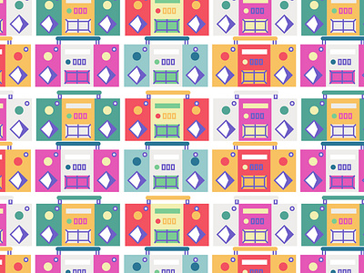 Sling: Boombox Pattern animation app app branding boombox branding design illustration vector web