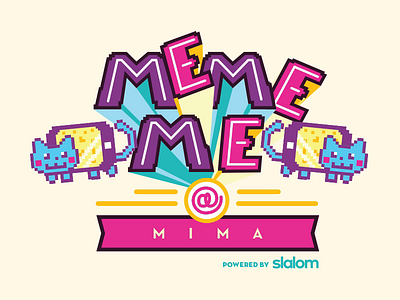 Mememe Logo bran cartoon design event event app logo design motion pixel