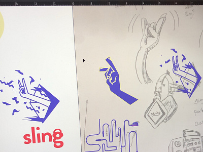 Sling Brand exploration adobe illustrator animation app branding design icon illustracion illustration logo logo sketch process sketch vector