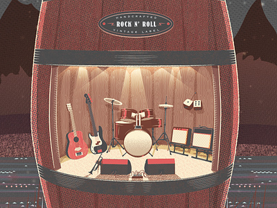 Barrel of Rock digital art gig poster illustration music poster poster design rock n roll texture vector