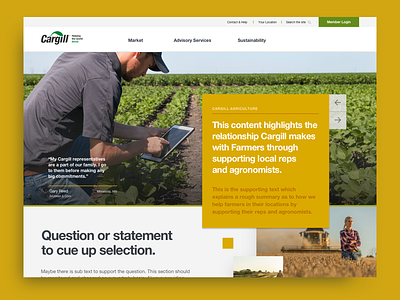 Cargill: Concept Site branding corporate design farm food identity ui ux visual design web design