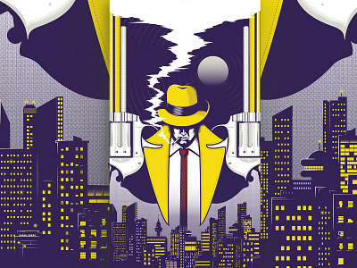 Night Smoke: Dick Tracy Poster design illustration movie movie art movie poster poster poster design vector vector art vector illustration