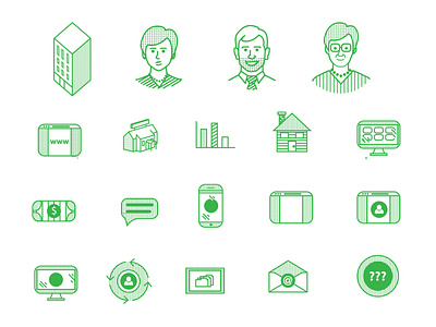 Halftone Icon Set