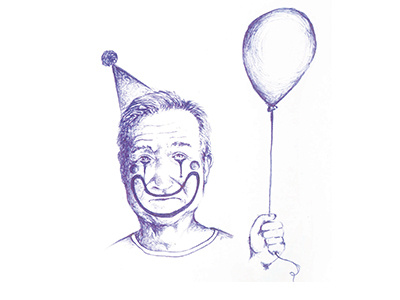 Robin balloon blue cloun illustraition robin williams
