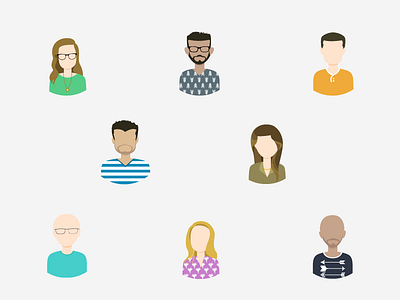 More office vatars avatars colors icons illustration people
