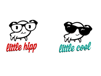 Little Hipp & Little Cool character fun glasses logo logotype mascot simple visual identity