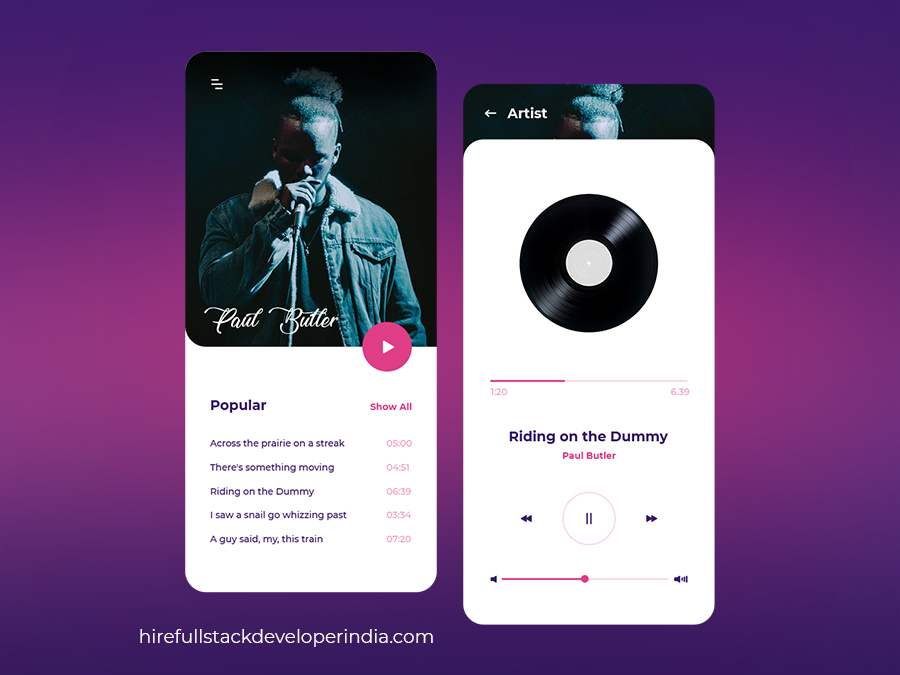 Music App Design By Hirefullstackdeveloperindia On Dribbble