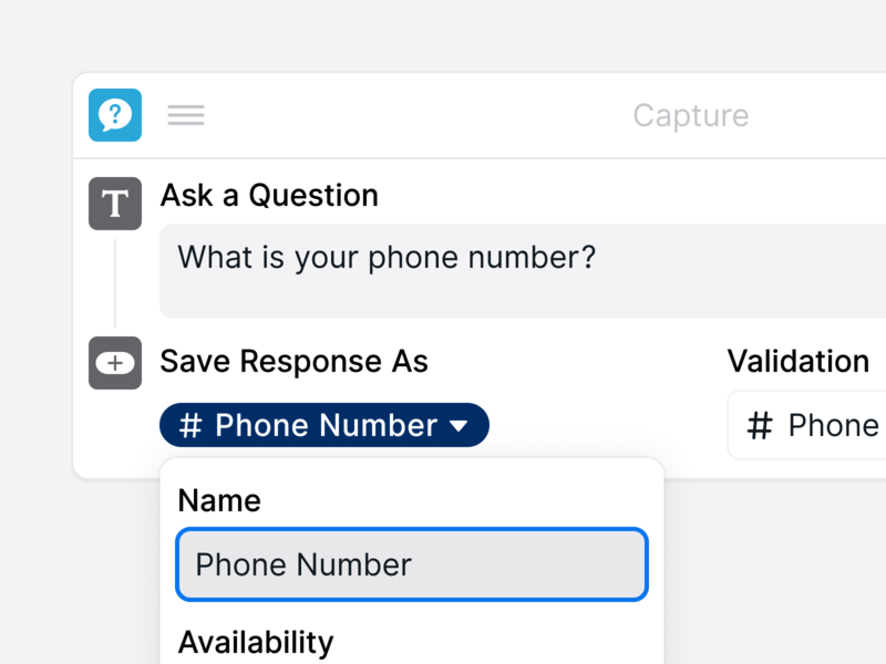 Capture Block 3 ada block capture messaging save ui variables work flow