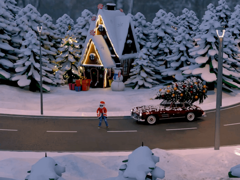 Christmas dance 3d animation blender blender3d car christmas design new year santa santa claus tree