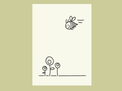 Bee bee biene flower food chain illustration