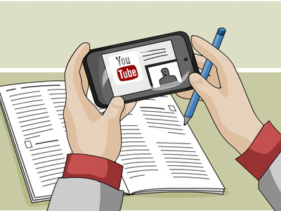 Videostream anywhere app illustration learning mobile study