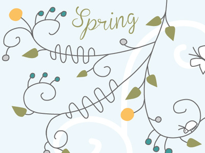 Welcome Spring! bug card flower ranke spring