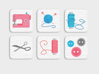 Sticker buttons scissors sewing machine stickers wool yarn
