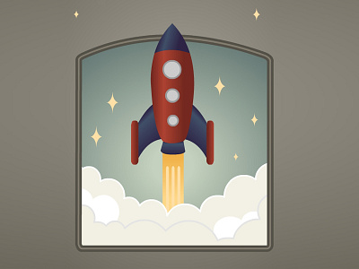 Rocket illustration rocket spacship stars