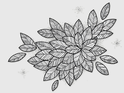 Bunch of Leaves flower illustration leaf pen sketch