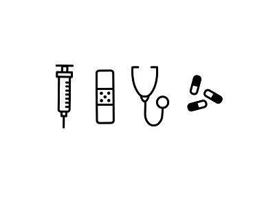 Tools of Trade doctor icon illustration medicine pill stethoscope syringe