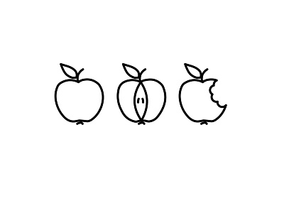 An apple a day apple bite icon illustration