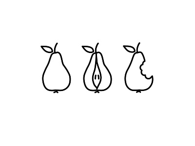 Pears bite icon illustration pear