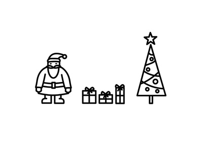 Merry Christmas christmas icon illustration presents santa tree