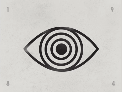 Big Brother is Watching 1984 animation blink book eye gif gray grey motion novel numbers retro