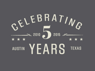 Agency Anniversary anniversary austin celebrate five grey invite party stars texas type