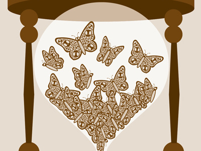 Time brown butterflies illustration time vector
