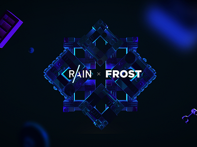 Rain x Frost 3d logo sci fi