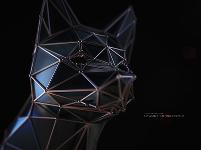 What The Fox 3d c4d fox glass metal title sequence