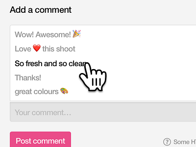 Dribbble Suggested Comments