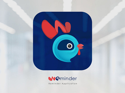 Weminder Logo app bird branding graphic design illustration logo painting reminder rooster sketch ui ux w logo