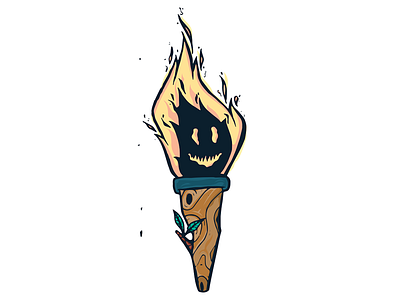 Tiki Torch flame illustration light orange saxon saxonevers torch