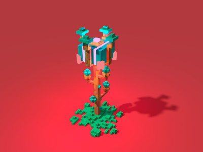 Tropical Plant cube cubic glow island magic magicavoxel saxon saxonsplace tiki tree tropical voxel